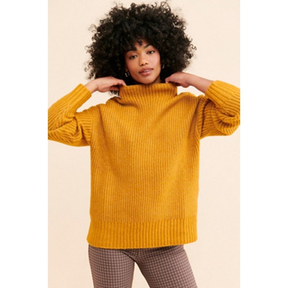 Varley Skyla Funnel Neck Yellow Sweater L